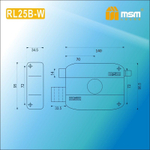 Замок накладной "MSM" RL14-B-W:BK (чёрный)