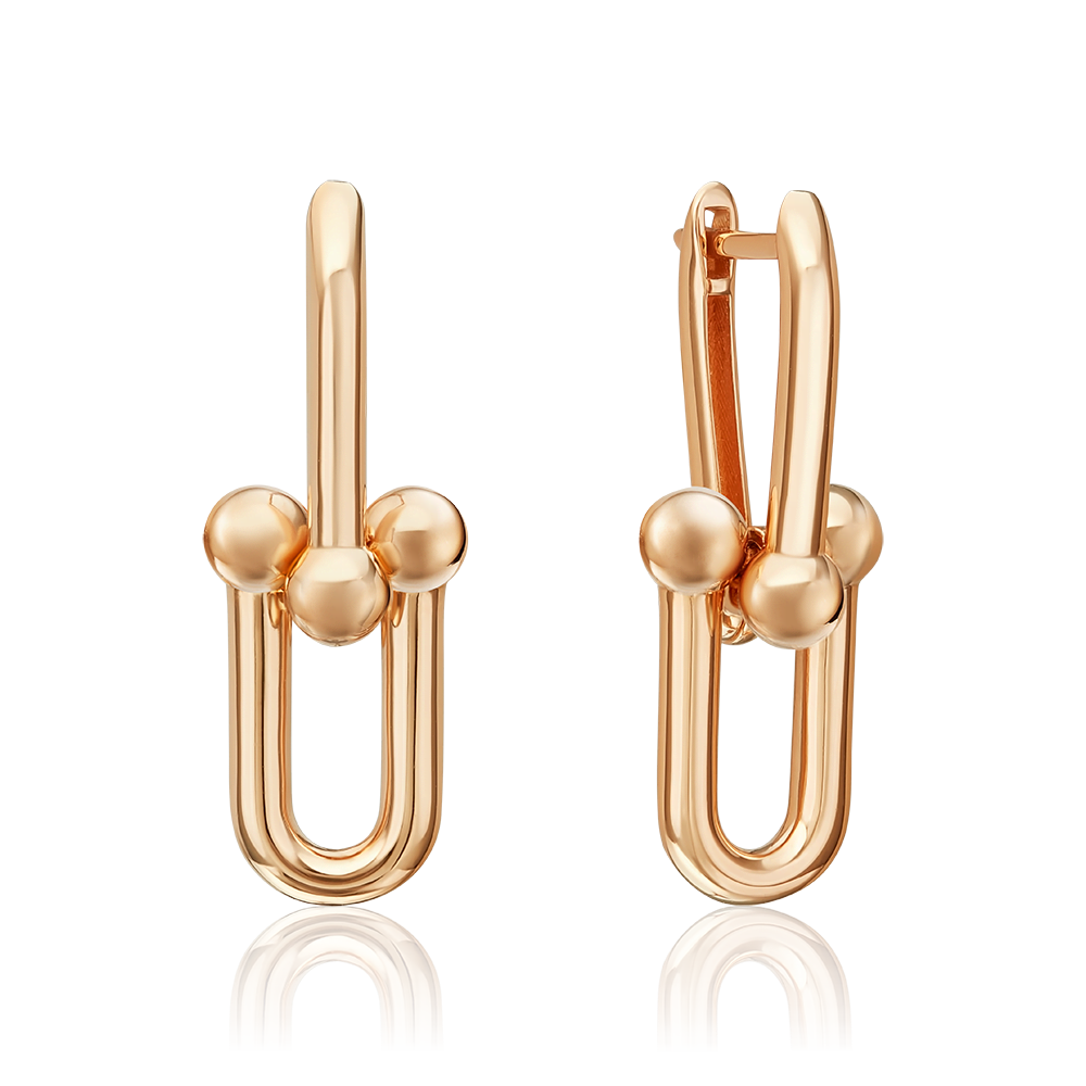 Серьги с английским замком из красного золота 02-5555-00-000-1110