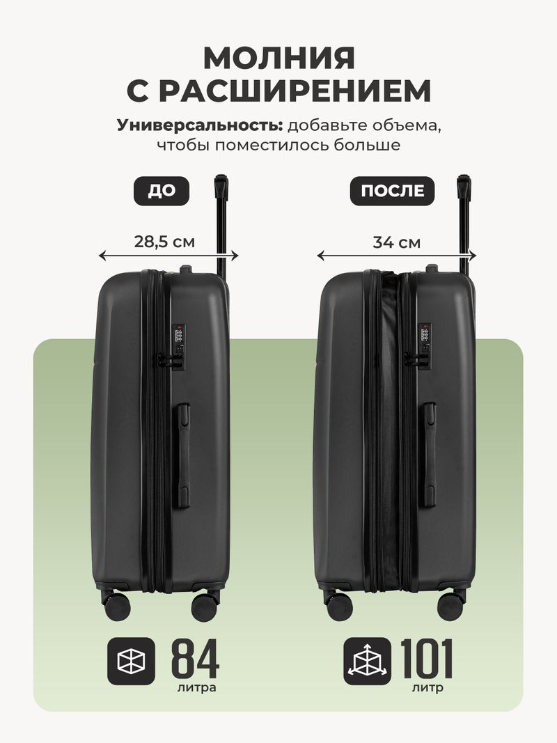 Чемодан L с кейсом в комплекте Черный