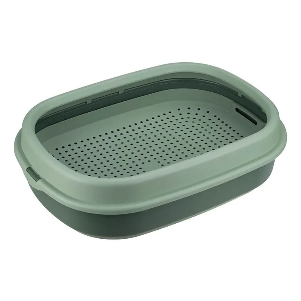 Лоток для кошек ЛЯ-МУРР 480мм с сеткой и низким бортом Нефритовый