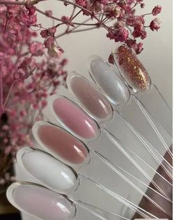 Палитра Веер для лаков на металлическом кольце форма Миндаль с Бортиком цвет Прозрачный, 50шт2