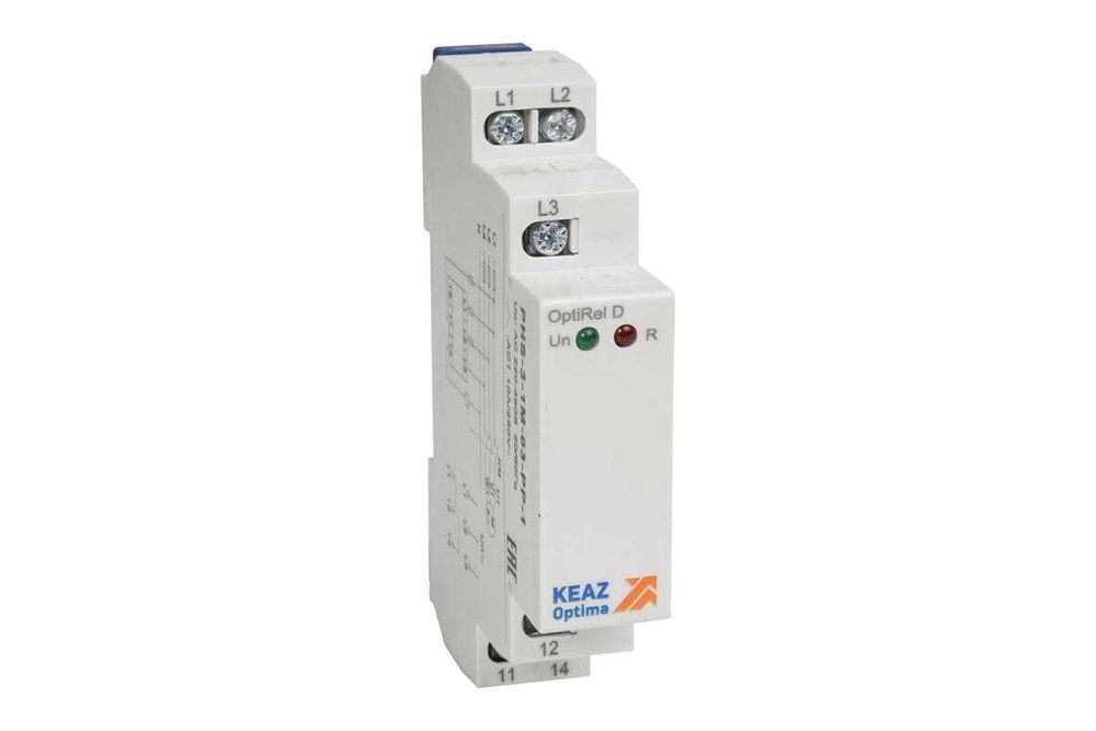 Реле контроля фаз OptiRel D PHS-3-1M-03-PP-1 чередования обрыва фаз 3Ф 1СО КЭАЗ