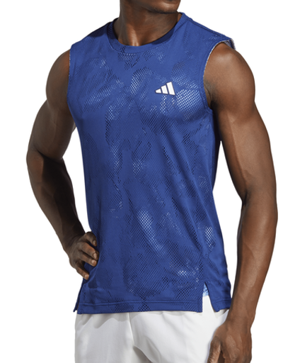 Футболка мужская теннисная Adidas Melbourne Tennis Sleeveless Tee - victory blue