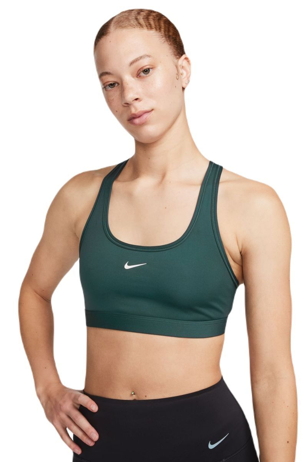 Теннисный бюстгальтер Nike Swoosh Light Support Non-Padded Sports Bra - deep jungle/white