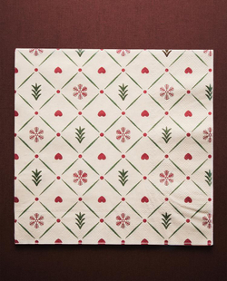 ZARA HOME НАБОР РОЖДЕСТВЕНСКИХ БУМАЖНЫХ САЛФЕТОК С ПРИНТОМ (20 ШТ.), КРАСНЫЙ