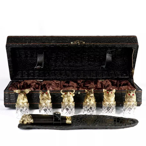 Стопки перевертыши с головами животных (Хрусталь)