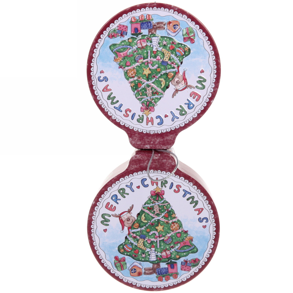 Банка жестяная 200мл 11,2*12,2*4см «Ёлочка» двухсторонняя