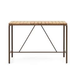 Salguer Барный стол из массива акации и коричневой стали Ø 140 x 70 см