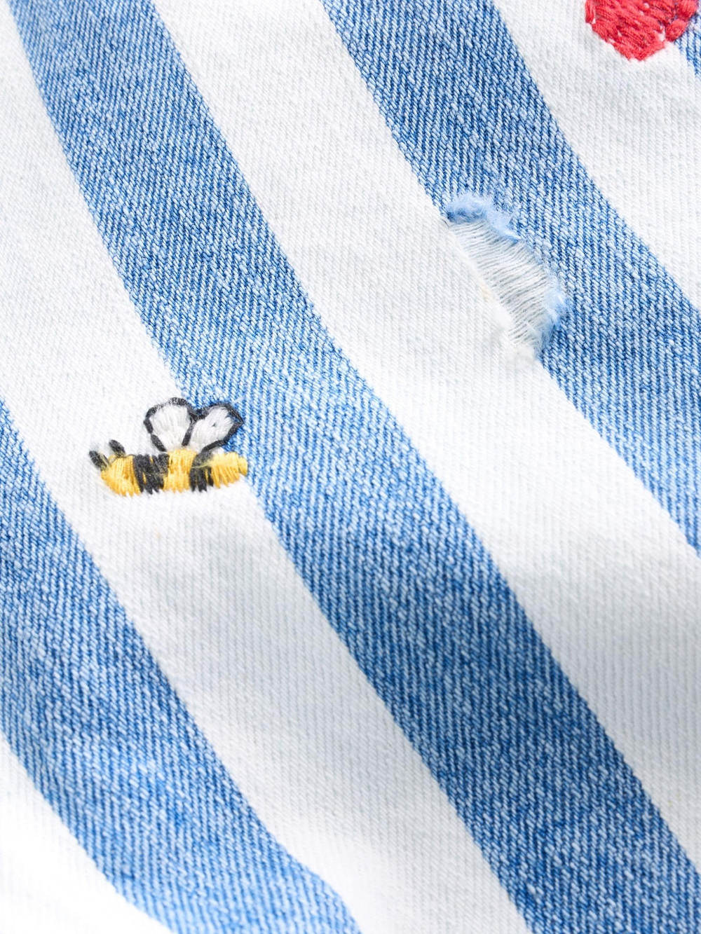 Шорты джинсовые с вышивкой для девочки Next E35-578, Синий, Белый