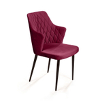 Стул с подлокотниками Hunt ромб, бархат красный 16 / чёрный конус