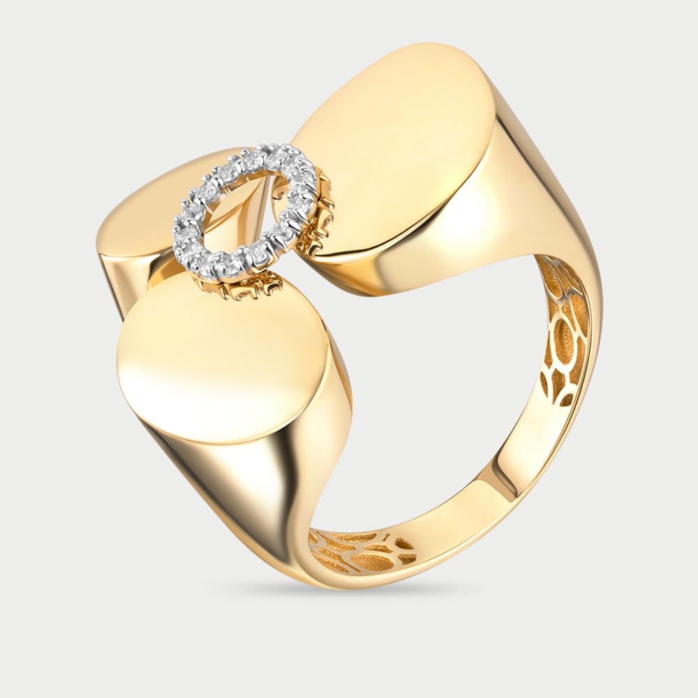 Кольцо женское из желтого золота 585 пробы с фианитами (арт. 901741-4102)