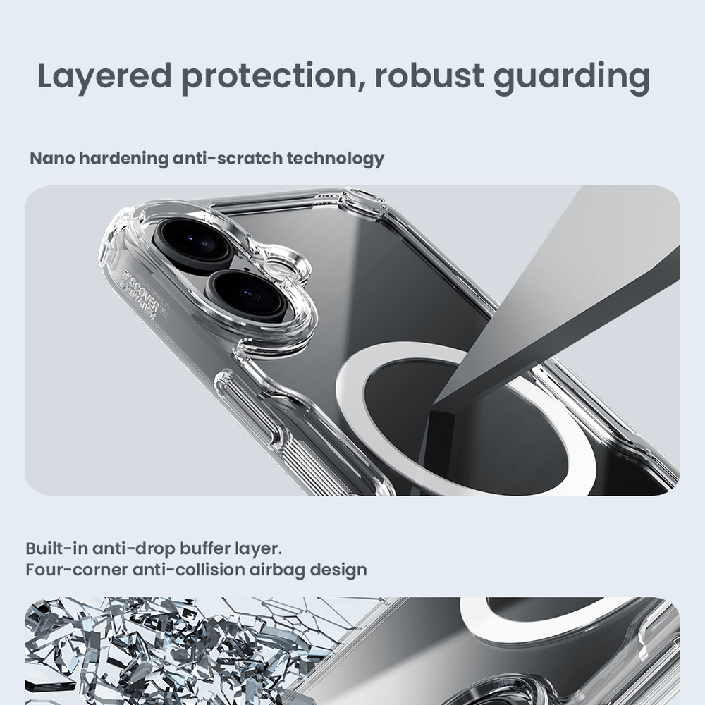 Прозрачный чехол от Nillkin с поддержкой MagSafe для смартфона iPhone 16, серия Nature TPU Pro Magnetic Case