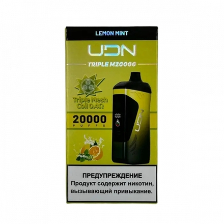 UDN Triple M20000 Lemon mint - лимон-мята 20000 затяжек 20мг (2%)