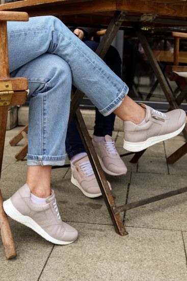 1101 Женские кеды(Темно-бежевый)