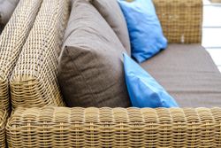 "Капучино" диван из искусственного ротанга двухместный, цвет соломенный