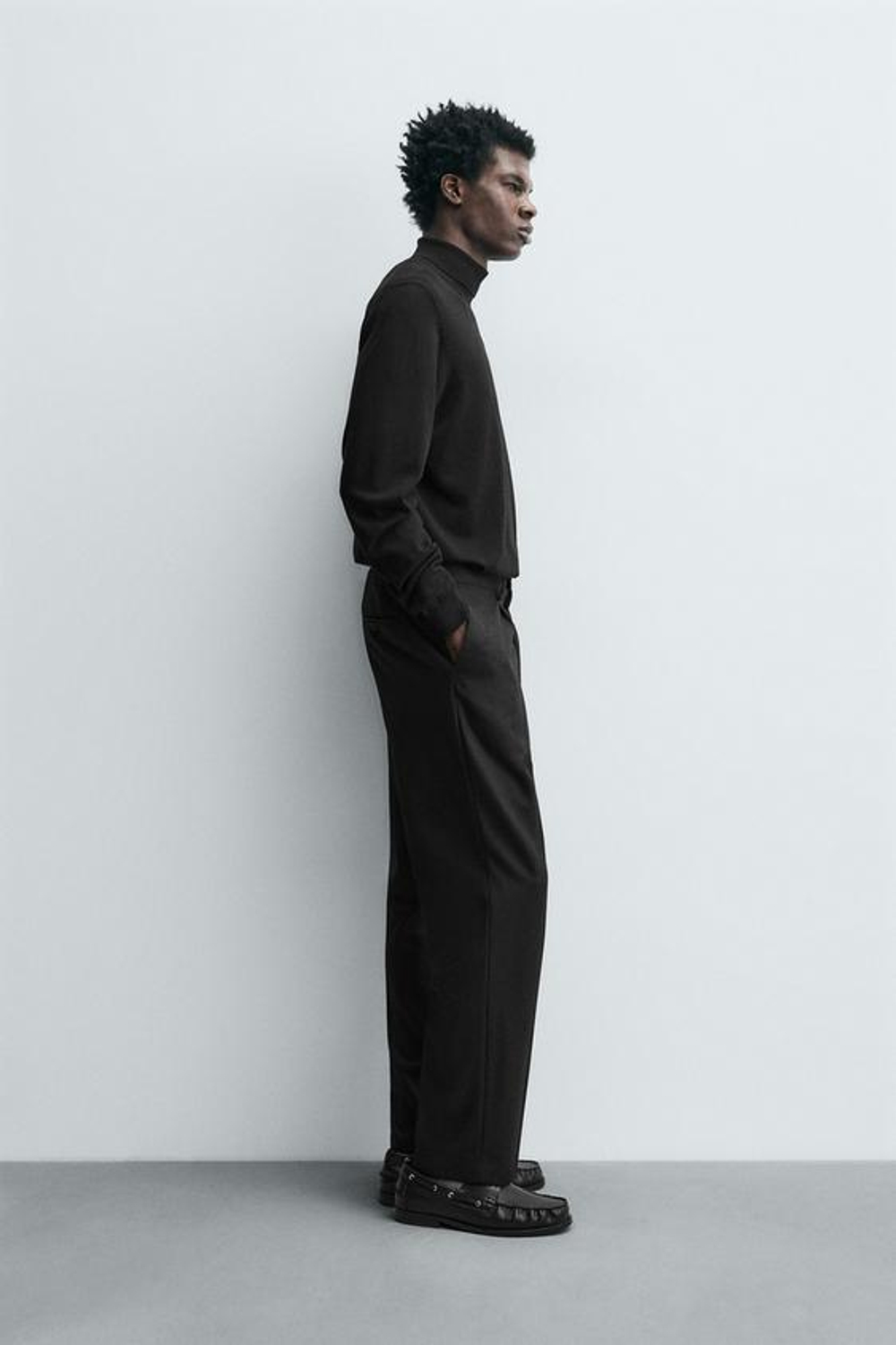 ZARA БРЮКИ ИЗ 100% ШЕРСТИ, ЧЕРНЫЙ