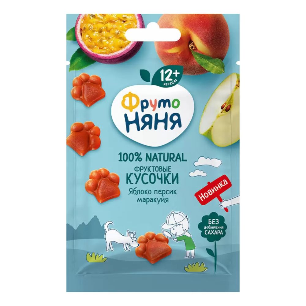 Фруктовые кусочки Фруто Няня яблоко,персик,маракуйя 15 гр