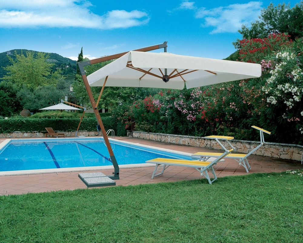 Зонт профессиональный Torino Braccio, имитация ироко, слоновая кость