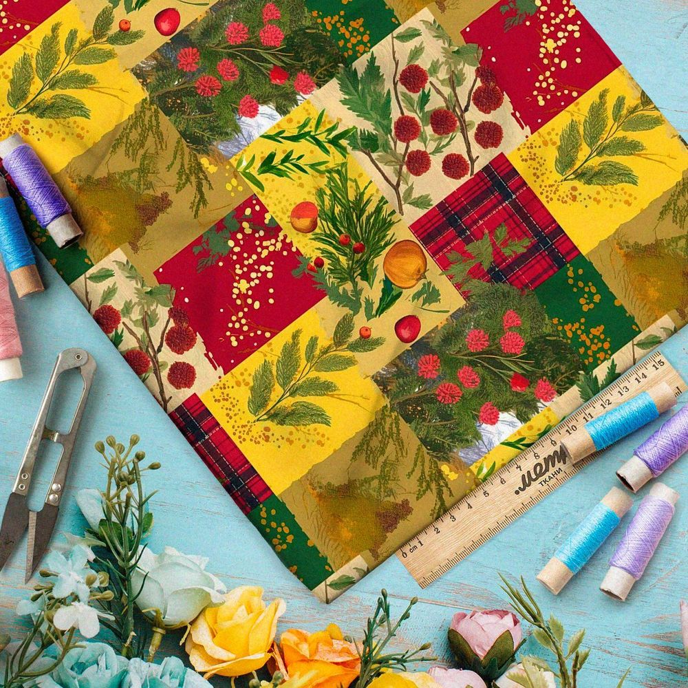 Ткань Ниагара Софт калейдоскоп сезонов