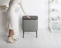 Brabantia Bo Touch 11+23л мусорный контейнер для минерального бетона серый