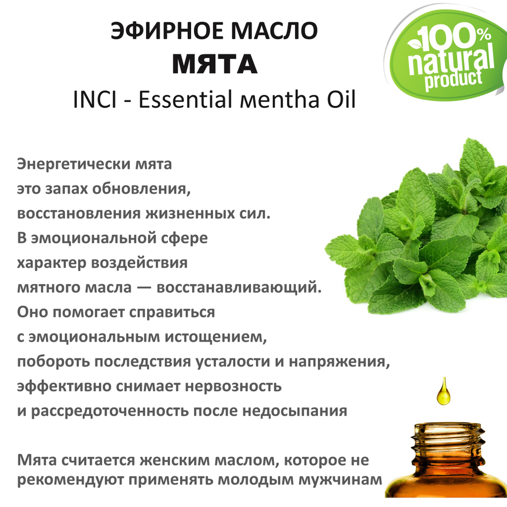 Эфирное масло мяты, Essential мentha Oil