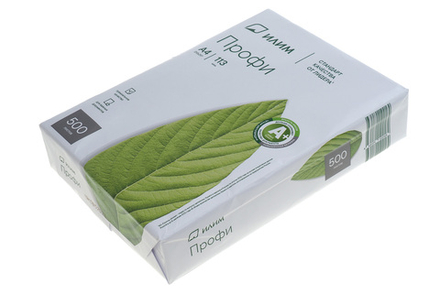 Бумага для офисной техники Илим Профи белая А4 A+ белизна 168+-2% CIE 80г/м2 500л АО "Группа "Илим"