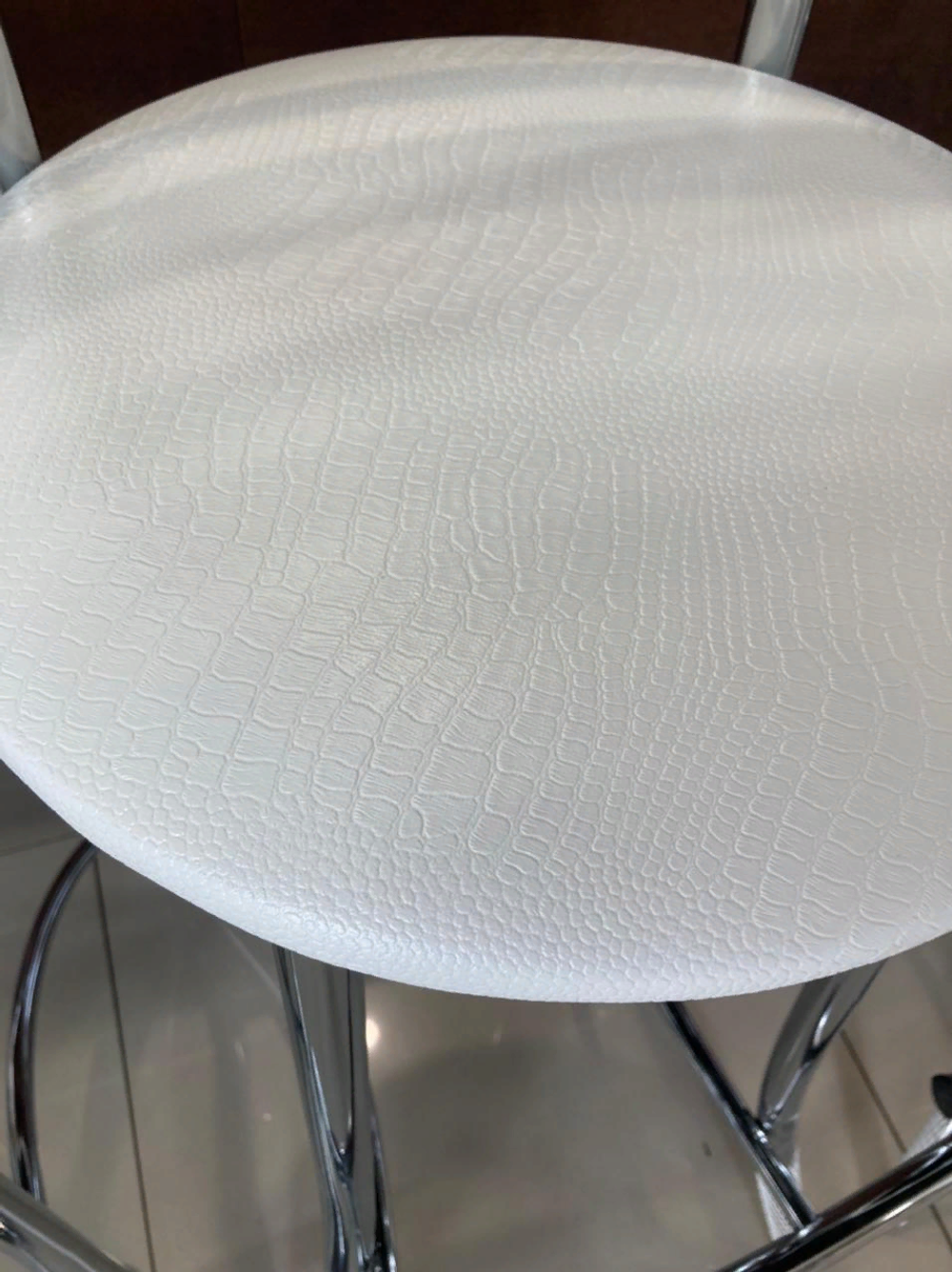 Стул Трио Барный каркас хром белый крокодил