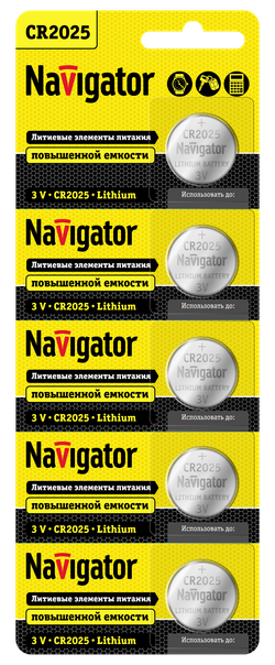 Элемент питания Navigator 94 764 NBT-CR2025-BP5