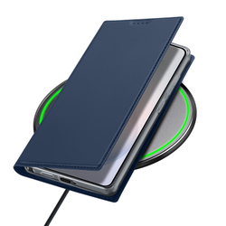 Чехол книжка синего цвета для смартфона Samsung Galaxy S26 Ultra, серия Skin Pro Series от Dux Ducis