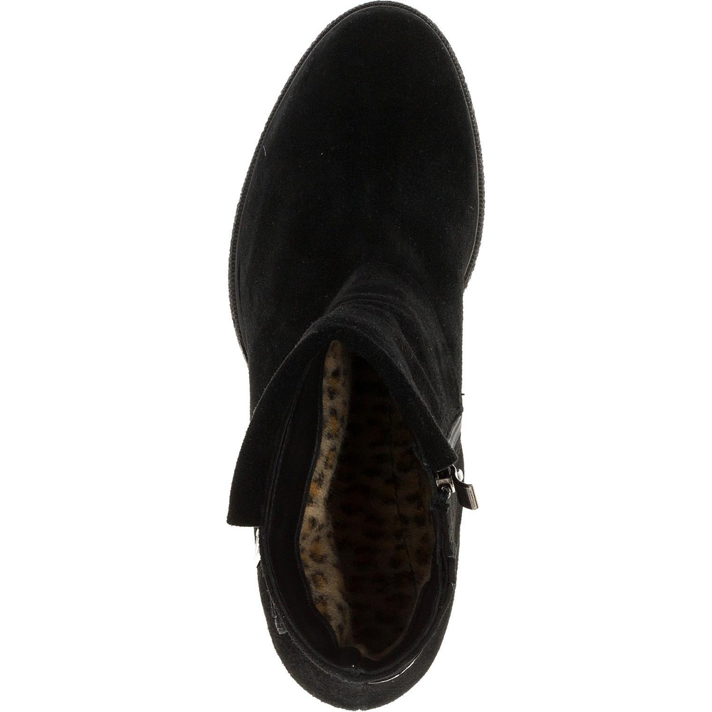 638409 Полусапожки женские замша черные