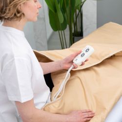 Термоодеяло для обертывания и инфракрасной сауны EcoSapiens Infrasauna 220х180 см бежевое