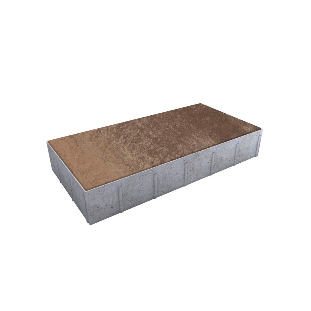 Тротуарная плитка ПРЯМОУГОЛЬНИК 600х300 мм - Листопад гладкий Хаски