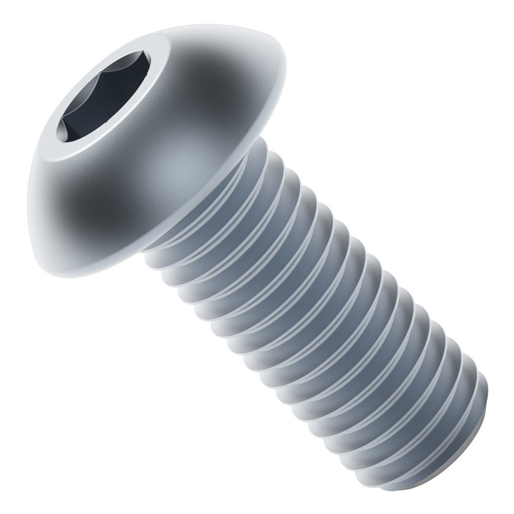 2802 Series Zinc-Plated Steel Button Head Screw (M4 x 0.7mm, 10mm Length) - 25 Pack