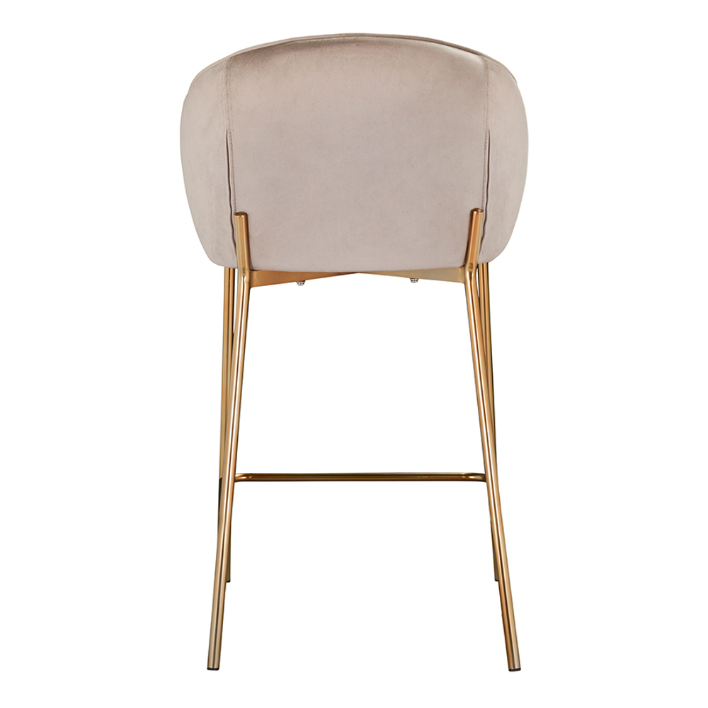 Стул полубарный Coral, велюр, серо-бежевый