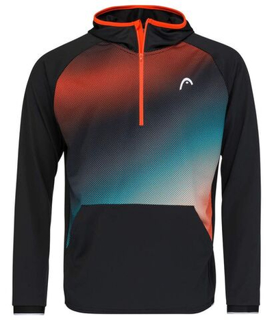 Мужская теннисная кофта Head Topspin Hoodie M - black/print vision