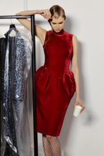 Платье миди из бархата