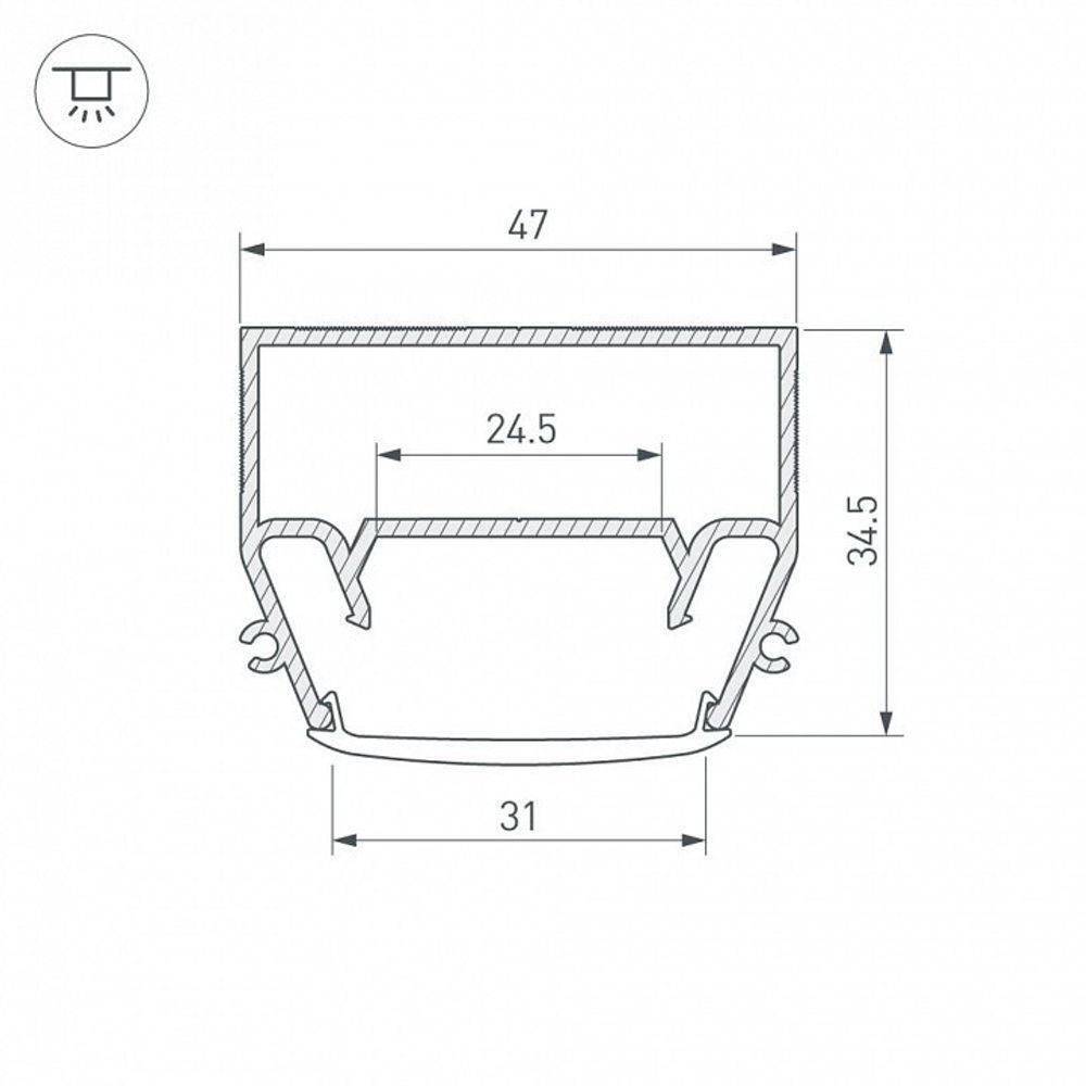 Профиль накладной Arlight STRETCH 040699