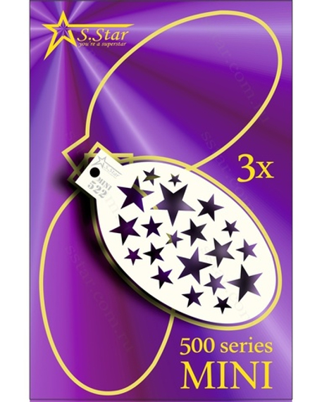 Трафарет для аквагрима S.STAR мини 522 звезды (1 трафарет)