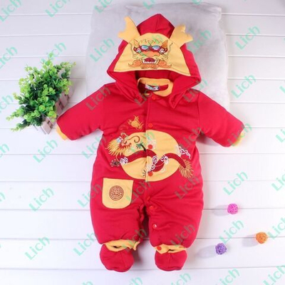 Комбинезон с вышивкой "Дракон" и капюшоном с ушками