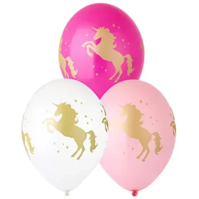 Воздушные Шары "Единорог золотой" 14"/36 см уже с гелием и обработкой