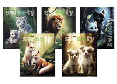 Тетрадь 48 л. кл. по сериям, выб. УФлак "Милые зверята" (Апплика)