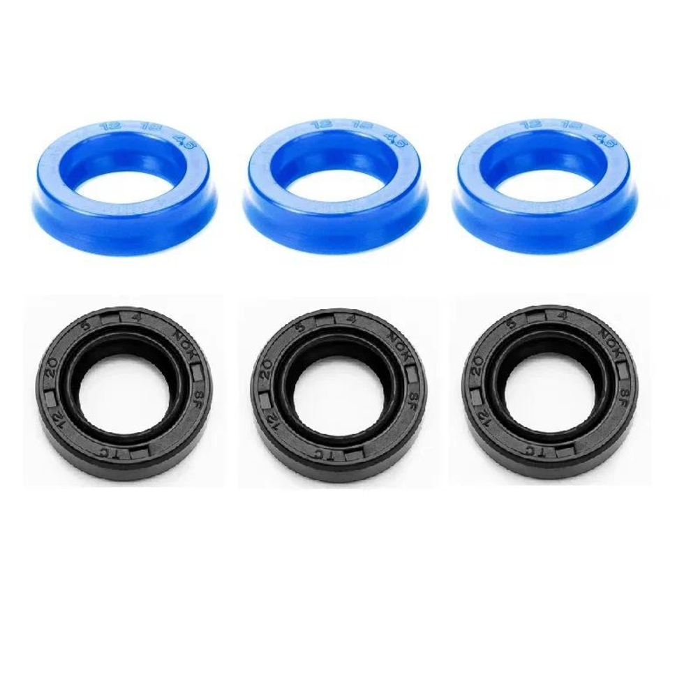 Манжеты 6ШТ (водяные 12X20X5 3ШТ и масляные 12X20X5/5 3ШТ) ремкомплект уплотнения, запчасти сальники для KARCHER HUTER CHAMPION