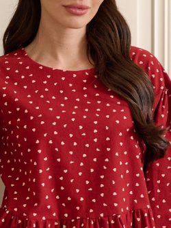 Блузка с баской с длинным рукавом