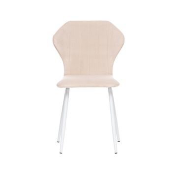 Стул Leset Гувер полоса Металл белый, велюр ULTRA SAND