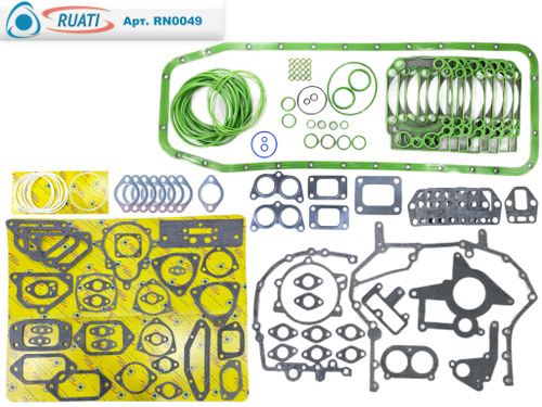 Комплект прокладок двигателя КАМАЗ ЕВРО-4, 5 Эконом без клапанной (52 наим. / 146 шт.: прокладки паронит+ кольца+ силикон/ 740.70-1002000-Э/ клапанная отдельно)  "RUATI"