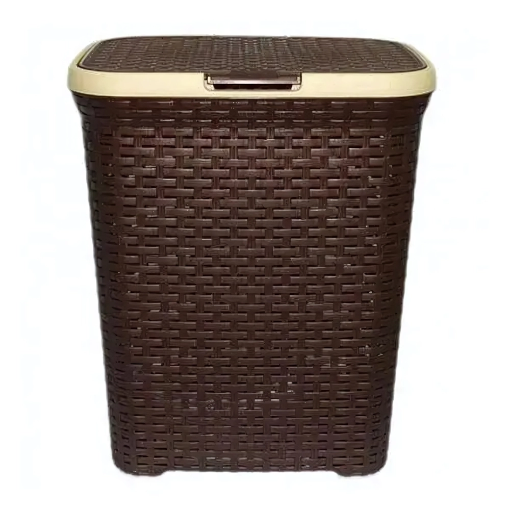Корзина для белья 40л. с крышкой коричневая