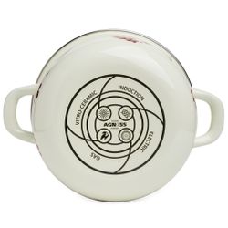 КАСТРЮЛЯ AGNESS ЭМАЛИРОВАННАЯ С ЭМАЛ.КРЫШКОЙ СЕРИЯ "СНЕГИРИ", 2.0 Л, 18*11 СМ