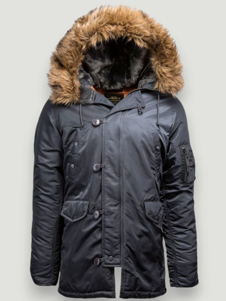 Куртка Аляска Alpha Slim Fit N-3B (стальной синий - steel blue)
