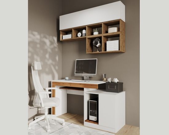 Кабинет модульный № 4 белый / дуб вотан