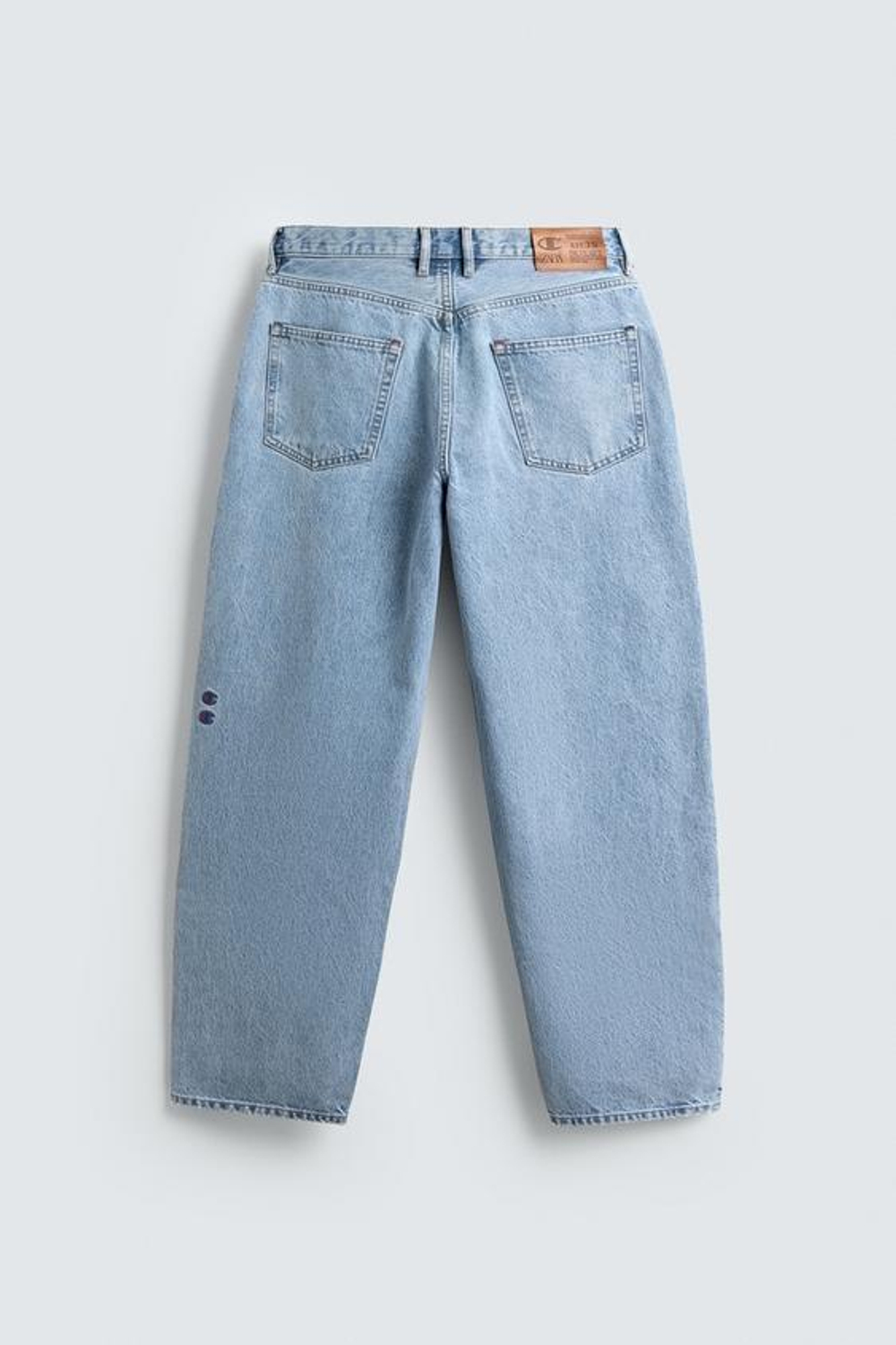 ZARA X CHAMPION ® ДЖИНСЫ СВОБОДНОГО КРОЯ, ГОЛУБОЙ